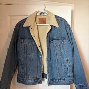 Levi's Blue Denim Jacket with Sherpa Cream Interior